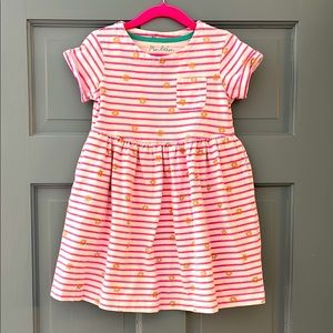 Mini Boden Pink and Gold Flower Dress! Size 6-7